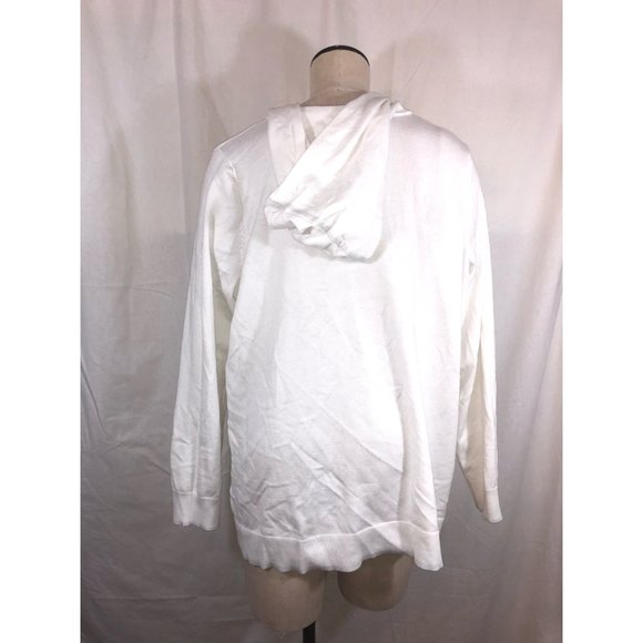 Avenue Size 18/20 White Hoodie Sweater with Silver Accents - Picture 3 of 3